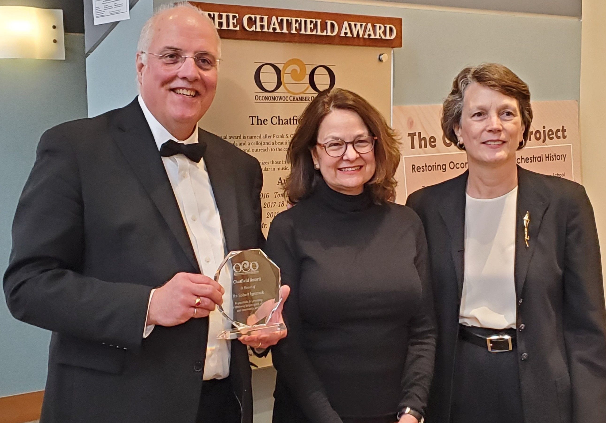 Photo Credit: Max Anisimov OCO 2019 Chatfield Award - Robert & Suzanne Ignaszak, Roberta Carpenter,OCO Music Director